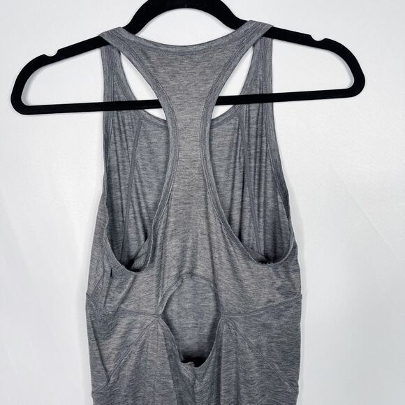 Athleta XSmall XS Luxe Studio Tank Top Gray Spacedye Keyhole Cutout Back Workout - Picture 5 of 9